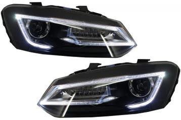 Koplampen VW Polo 6R / 6C LED Light Bar Devil Eye Look, Ophalen of Verzenden, Nieuw