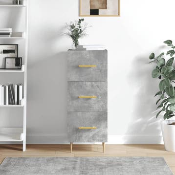 vidaXL Dressoir 34,5x34x90 cm bewerkt hout betongrijs, Verzenden, Nieuw, Overige houtsoorten, Minder dan 50 cm