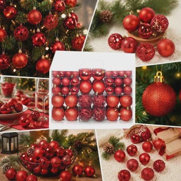 100 Delige Kerstballen Set Rood - Diverse Maten (3/4/6 cm), Diversen, Verzenden, Nieuw