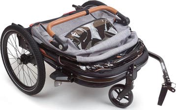 Bobike 2-in-1 fietskar en wandelwagen - zwart/bruin, Verzenden, Nieuw