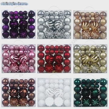 48x Kerstballen Set 4/6/8cm - Diverse Vormen & Afwerkingen -, Diversen, Kerst, Verzenden, Nieuw