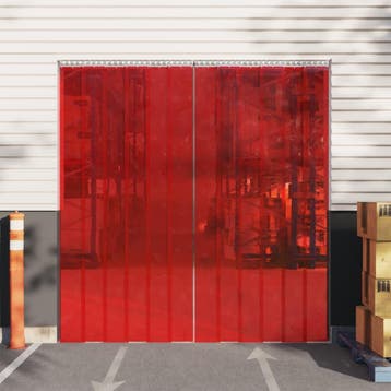 vidaXL Deurgordijn 300x2,6 mm 10 m PVC rood, Verzenden, Nieuw, Rood