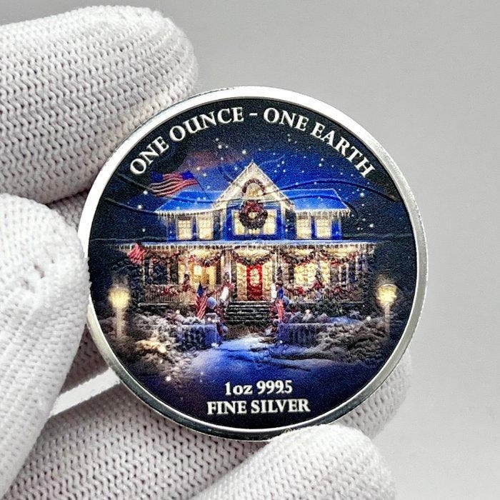 Fiji. 1 Dollar 2022 “Earth – American House Christmas, Postzegels en Munten, Munten | Europa | Niet-Euromunten