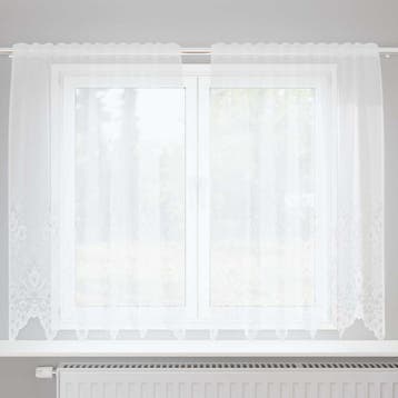 vidaXL Kantgordijn Wit 180 x 150 cm Polyester, Verzenden, Nieuw, Wit
