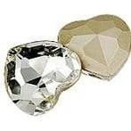 2 x Kristallen cabochon hart – Silver plated achterzijde.., Hobby en Vrije tijd, Kralen en Sieraden maken, Ophalen of Verzenden