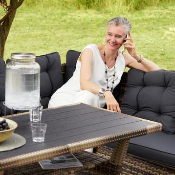 Wicker loungeset Catania - natuur, Verzenden, Nieuw