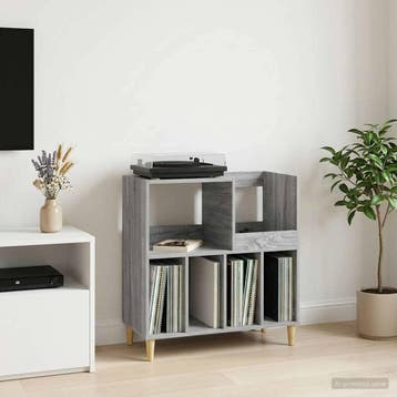 vidaXL Platenspeler Steun Grijs Sonoma 82 x 39,5 x 82,5 cm, Verzenden, Nieuw