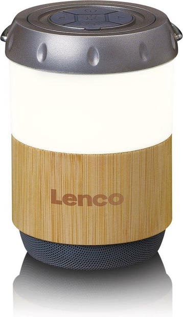 Lantaarn met ingebouwde Bluetooth Speaker - Bamboo - Lenco B, Audio, Tv en Foto, Luidsprekers, Verzenden, Zo goed als nieuw