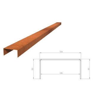 Cortenstaal u-profiel 230x10,4x5cm, Overige materialen, Minder dan 25 cm, Border, Minder dan 25 cm