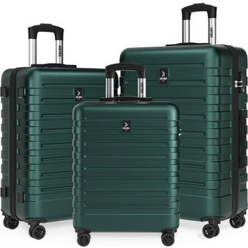Hardshellkoffer New York 3-delige set groen 360°-wielen ABS, Sieraden, Tassen en Uiterlijk, Koffers, Verzenden, Nieuw