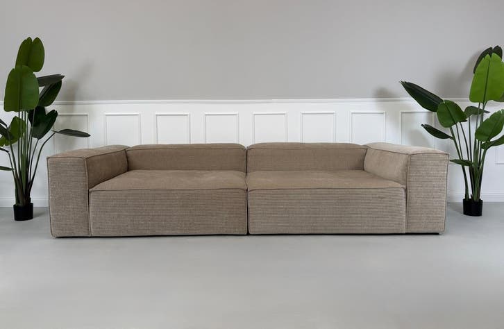 Bolia Cosima Sofa Beige Ribstof Hoekbank Groot, Huis en Inrichting, Banken | Bankstellen, Rechte bank, Zo goed als nieuw, Stof
