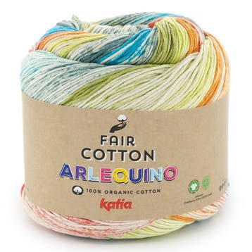 Katia Fair Cotton Arlequino - 254 Zonnestraal - Biologisch, Ophalen of Verzenden, Nieuw