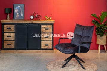 Draai fauteuil Robert, 4 kleuren velvet stof., Nieuw, 75 tot 100 cm, Ophalen of Verzenden, 50 tot 75 cm