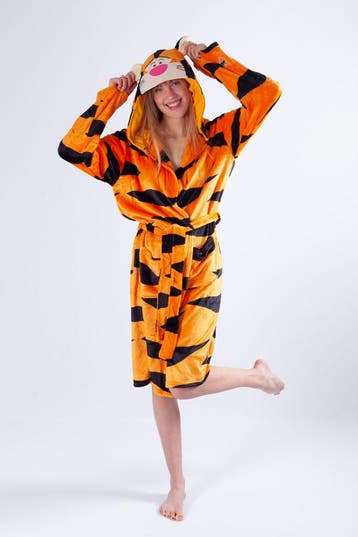 Fleece Badjas Tijgertje XL-XXL Ochtendjas met Capuchon Tijge, Ophalen of Verzenden, Nieuw, Maat 56/58 (XL), Carnaval