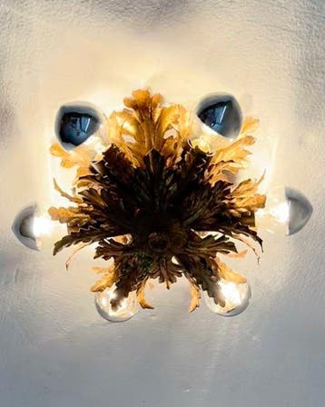 Plafondlamp - Gilded Leaves Decoration with Six Spots -, Nieuw
