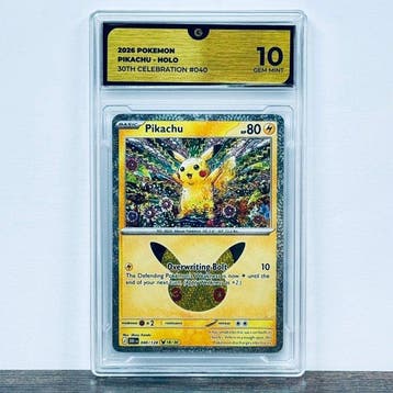 Pokémon Graded card - Pikachu Holo 040 - 30th Anniversary –, Nieuw