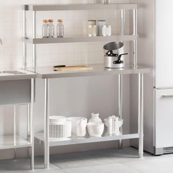 vidaXL Keukenwerktafel met bovenschap 110x55x150 cm, Zakelijke goederen, Verzenden