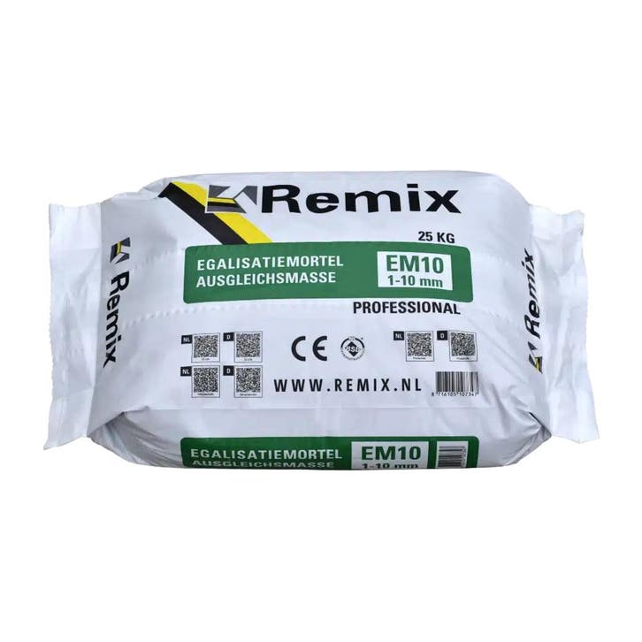 Remix Egalisatiemortel EM10 25kg | Egaline |, Doe-het-zelf en Verbouw, Verwarming en Radiatoren, Nieuw, Verzenden