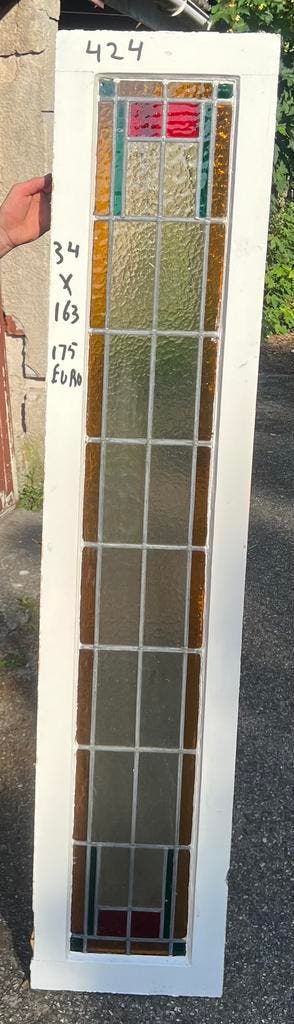 300 stuks glas in lood ramen antieke ramen gebruikte ramen, Ophalen of Verzenden, Gebruikt, Gevelraam of Ruit, Glas in lood