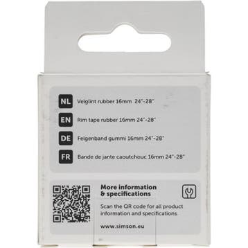 Simson Velglint - rubber - 16 mm breed - voor 24 tot 28 inch, Ophalen of Verzenden, Nieuw, Band