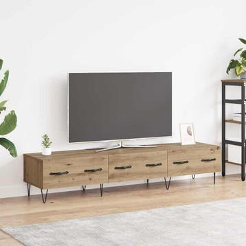 vidaXL TV-kast 150 x 36 x 30 cm artisanaal eikenkleurig, Minder dan 50 cm, Verzenden, Nieuw, Minder dan 100 cm