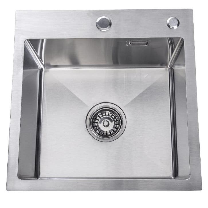 Spoelbak | Wasbak | Gootsteen | 44x44x20 | Zilver | Kraangat, Huis en Inrichting, Keuken | Keukenelementen, Nieuw, Verzenden