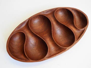 Laur Jensen - Schaal - ovale party schaal - teak hout