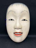 Noh masker - Hout, Houten gebeeldhouwd Noh-masker - Doji