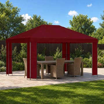 vidaXL Paviljoen 4 × 3 m Bordeauxrood Polyester en staal 190, Verzenden, Nieuw