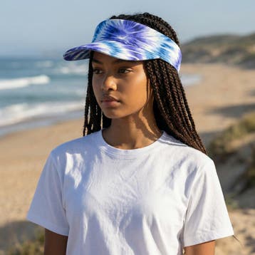 Zonneklep / Pet met Afrikaanse print - Blauwe Tie Dye, Kleding | Heren, Hoeden en Petten, Ophalen of Verzenden, Nieuw