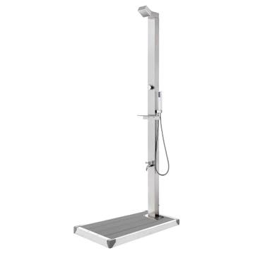 vidaXL Buitendouche met grijze basis 225 cm roestvrij staal, Verzenden, Nieuw