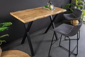 Industriële bartafel WILD 120cm bruin wild eiken look zwart, Ophalen of Verzenden, Nieuw
