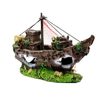 Scheepswrak 18cm / Aquariumdecoratie As-191 (Hardscaping), Verzenden, Nieuw, Gevuld zeewateraquarium