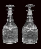 Karaf (2) - Regency-periode geslepen glazen karaffen c1815 -, Antiek en Kunst