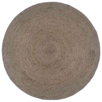 vidaXL Vloerkleed handgemaakt rond 180 cm jute grijs, Verzenden, Nieuw, Grijs