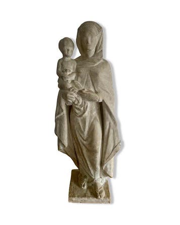 Hans Frank - sculptuur, Madonna mit Kind - 60 cm - Gips,