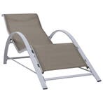vidaXL Ligbed textileen en aluminium taupe, Verzenden, Nieuw