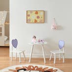 Kindertafel met 2 kinderstoelen Siljan wit en lila [en.casa], Verzenden, Nieuw