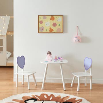 Kindertafel met 2 kinderstoelen Siljan wit en lila [en.casa], Verzenden, Nieuw