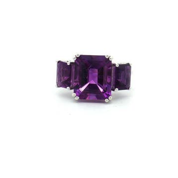 Zonder minimumprijs - Ring Zilver - 5.27ct. tw. Amethist -, Nieuw