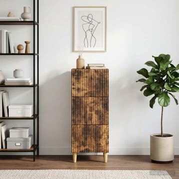 vidaXL Ladenkast Gerookt eiken 33 x 34,5 x 90 cm Bewerkt, Verzenden, Nieuw
