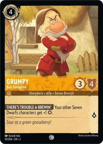 [10/204][S2] - GRUMPY - Bad-Tempered ENG FOIL [M/NM], Verzamelen, Disney, Verzenden, Nieuw