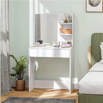 Kaptafel met Spiegel en Lade – Make-up Tafel Opbergrek, Verzenden, Nieuw