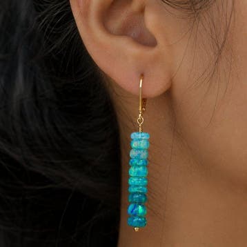 Natuurlijke Ethiopische Paraiba-Opal kraal hangende