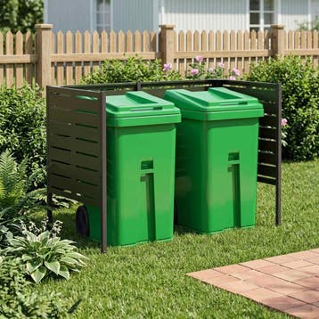 vidaXL Afvalcontainer scherm 167 x 85 x 113 cm Staal, Verzenden, Nieuw, IJzer