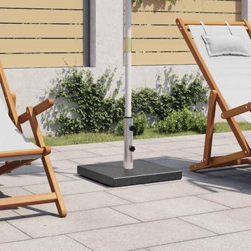 vidaXL Parasolvoet vierkant 28,5 kg graniet zwart, Verzenden, Nieuw, Minder dan 1 meter, Parasolvoet