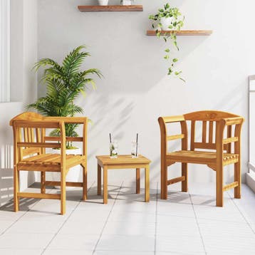 vidaXL Tuinrozelounge set 3 pcs Massief Acaciahout, Tuin en Terras, Verzenden, Nieuw, 3 zitplaatsen, Loungeset
