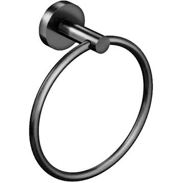Handdoekring - Leoni Rimbo - 16cm - Rond - PVD - Gunmetal, Ophalen of Verzenden, Nieuw