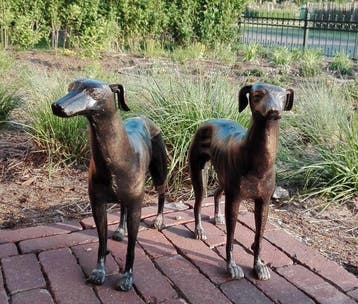 Beeldje - A pair of greyhounds (2) - IJzer