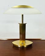 Messing Holtkötter tafellamp, Huis en Inrichting, Lampen | Tafellampen, Gebruikt, Ophalen of Verzenden, Minder dan 50 cm, Hollywood Regency